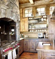 Rustic style in the kitchen interior