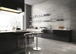 Kitchen interior design porcelain tiles