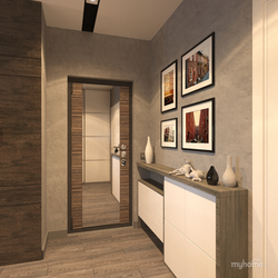 Interior of a rectangular hallway in an apartment