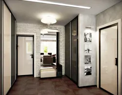 Interior of a rectangular hallway in an apartment