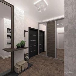 Interior of a rectangular hallway in an apartment