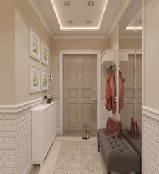 Bir mənzildə düzbucaqlı koridorun daxili hissəsi