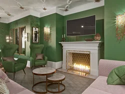 Emerald living room photo