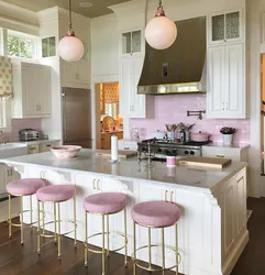 Pink style kitchen design