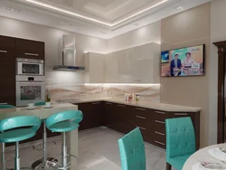 Combination of brown and beige in the kitchen interior