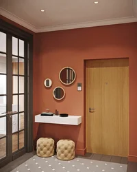 Terracotta hallway interior