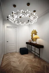 Chandelier in the hallway interior photo