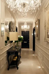 Chandelier in the hallway interior photo