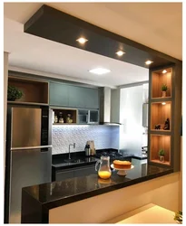 Kitchens with bar counters photo plasterboard