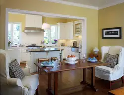 Living Room Interior With Kitchen To Be Painted