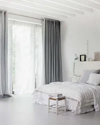 White furniture in the bedroom which curtains are suitable photo