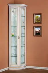 Corner cabinet showcase for living room photo