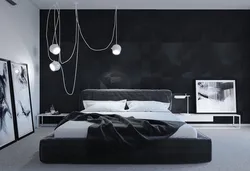 Bedroom Interior In Black And White Colors
