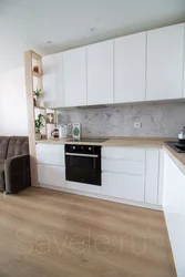 Canadian oak countertop in the kitchen interior