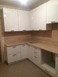 Canadian oak countertop in the kitchen interior