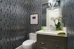 Tiles and wallpaper in the bathroom photo design