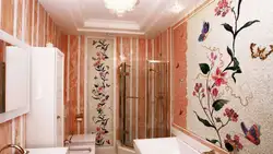 Tiles and wallpaper in the bathroom photo design
