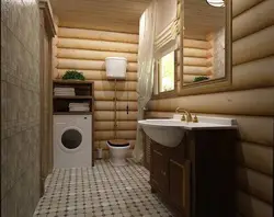 Bathroom in a log house photo