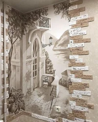 Decorative Stone In The Interior Of The Hallway With Your Own