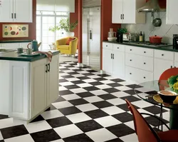 Photos and drawings of kitchen floors