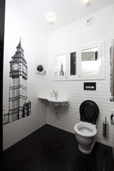 Bathroom and toilet design in black