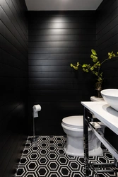 Qara Rəngdə Hamam Və Tualet Dizaynı