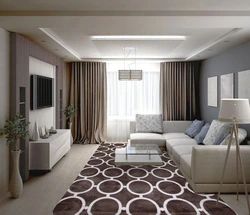 Large living room interior in modern design