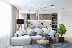 Large living room interior in modern design