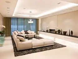 Large living room interior in modern design