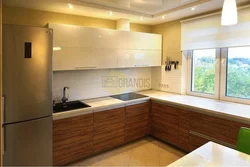 Corner kitchen interior with window