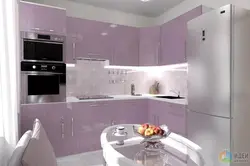 Kitchen in gray pink color design