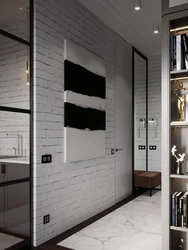 White brick in the hallway design