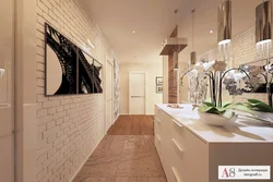 White brick in the hallway design