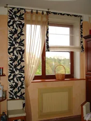 Narrow kitchen window curtain design