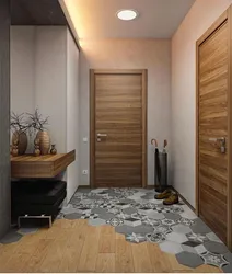 Laminate flooring in the kitchen and hallway photo