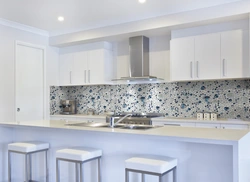 Kitchen design with panel splashback