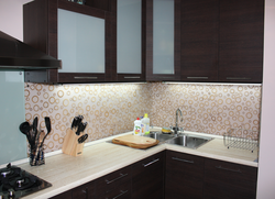 Kitchen design with panel splashback