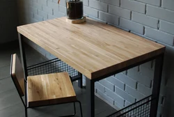 Do-it-yourself table from a countertop for the kitchen photo