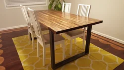 Do-it-yourself table from a countertop for the kitchen photo