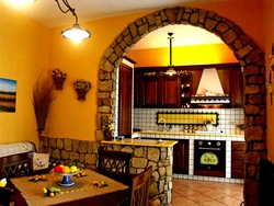 Kitchens with arches and bar counters photo