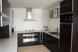 Kitchen without upper cabinets U-shaped design