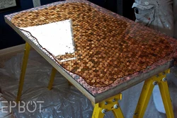 Photo of kitchen tables made of epoxy resin