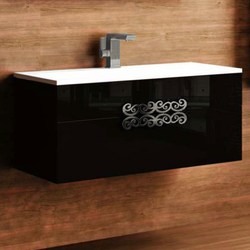 Black bathroom cabinet photo