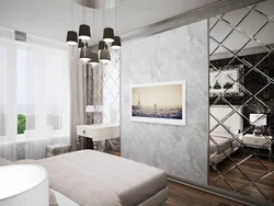 Bedroom design with mirrors in modern style