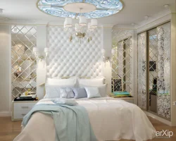 Bedroom design with mirrors in modern style