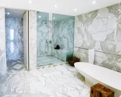 Photo of marble bathroom panels