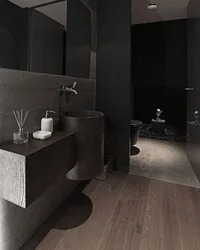 Bathtub in gray and black tones photo