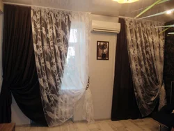 Qonaq otağının fotoşəkilində pərdələri necə asmaq olar