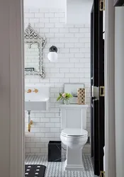 Bathroom design with white door