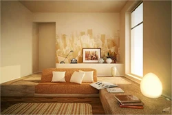 Warm colors in the bedroom interior